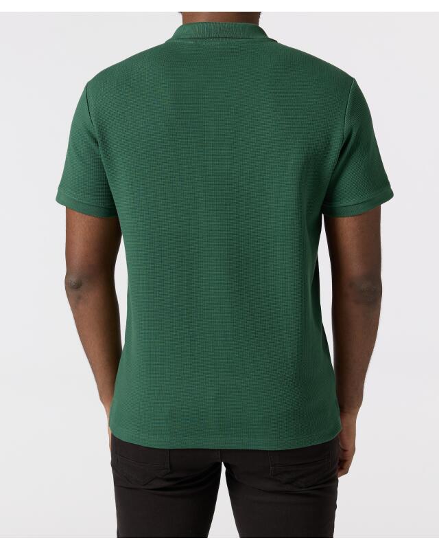 Polo shirt with patch for men, dark green (KiK Poloshirt mit Aufnäher (dunkelgrün)) — KiK, authentic German product in Morocco