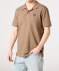 Poloshirt mit Aufnäher hellbraun