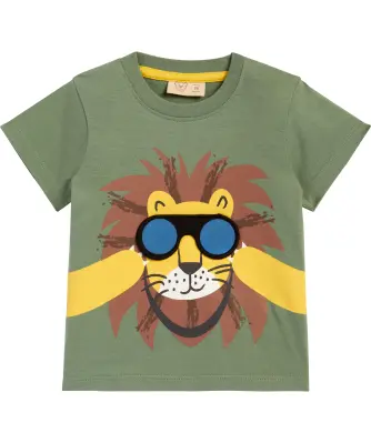 T-Shirt mit Löwenprint und Applikation