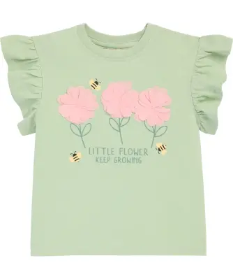T-Shirt aus Baumwolle mit Tüllblüten