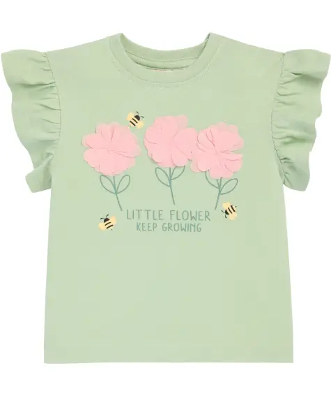 T-Shirt aus Baumwolle mit Tüllblüten