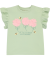 T-Shirt aus Baumwolle mit Tüllblüten grün