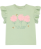 T-Shirt aus Baumwolle mit Tüllblüten grün