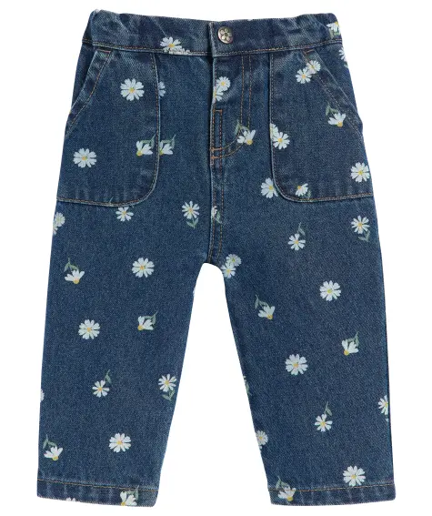 Baby jeans met bloemen