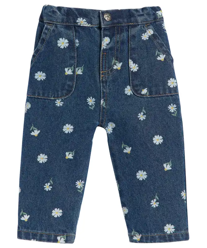 Baby jeans met bloemen