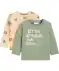 Baby T-shirts met lange mouwen en leeuwenprint lichtkaki