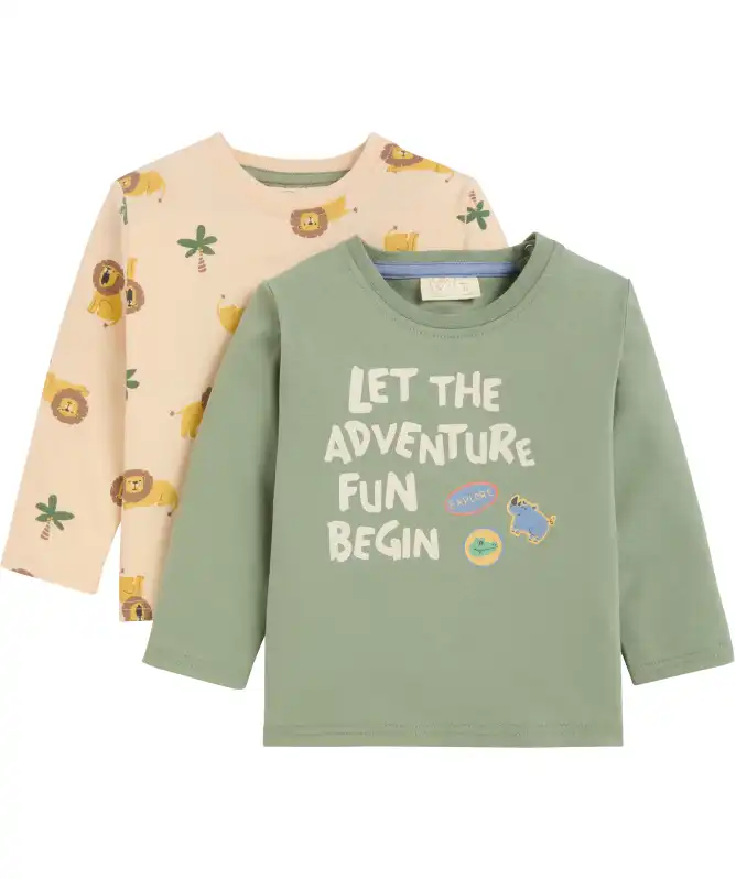 Baby T-shirts met lange mouwen en leeuwenprint