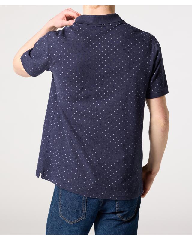 All-over print polo shirt for men, navy printed (KiK Komplett bedrucktes Poloshirt (dunkelblau bedruckt)) — KiK, authentic German product in Morocco