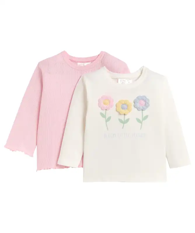 Baby shirt met lange mouwen en bloemen