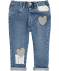 Baby jeans met hartjes licht denimblauw