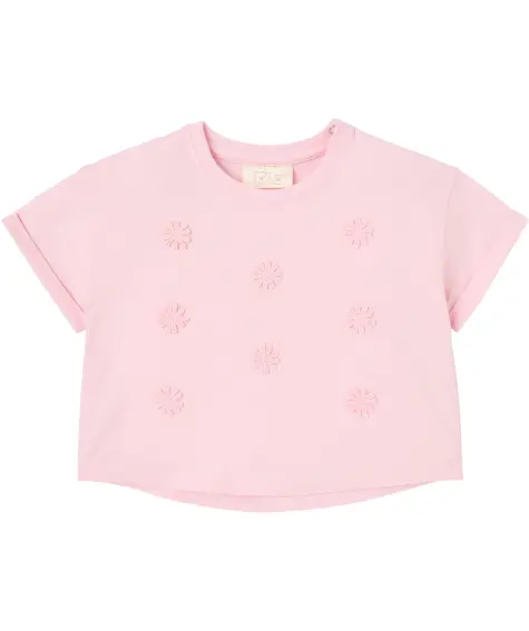 T-Shirt mit Blumen-Applikationen