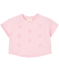 T-Shirt mit Blumen-Applikationen hellrosa