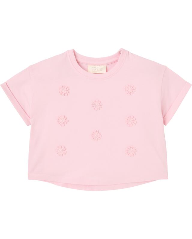 تيشيرت بزهور مخيطة للرضيعة، وردي فاتح (KiK T-Shirt mit Blumen-Applikationen (hellrosa)) — KiK, منتج ألماني أصلي في المغرب