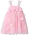 Tüllkleid mit 3D-Blumen hellrosa