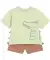 Baby T-shirt + korte broek met krokodil lichtgroen