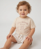 Baby T-shirt + shortset naturel