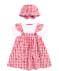 Fischerhut + Latzkleid + T-Shirt Erdbeeren rot