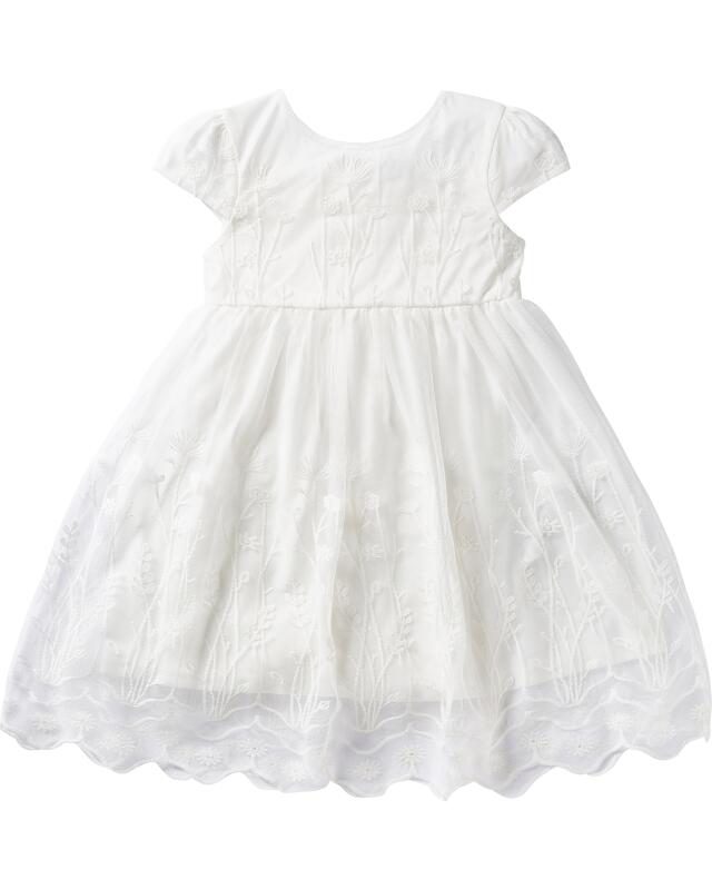 Robe avec mesh bébé fille, blanc (KiK Kleid mit Mesh (weiß)) — KiK, produit allemand authentique au Maroc