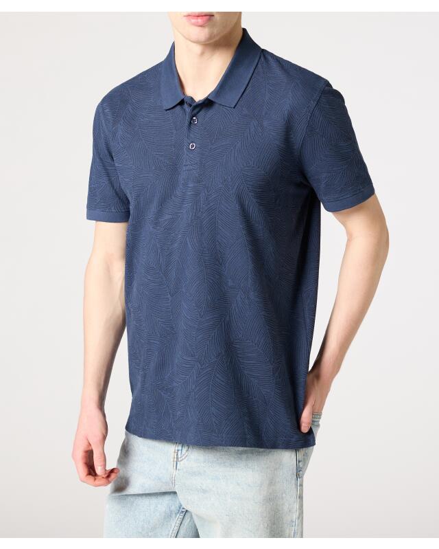 All-over print polo shirt for men, blue printed (KiK Komplett bedrucktes Poloshirt (blau bedruckt)) — KiK, authentic German product in Morocco