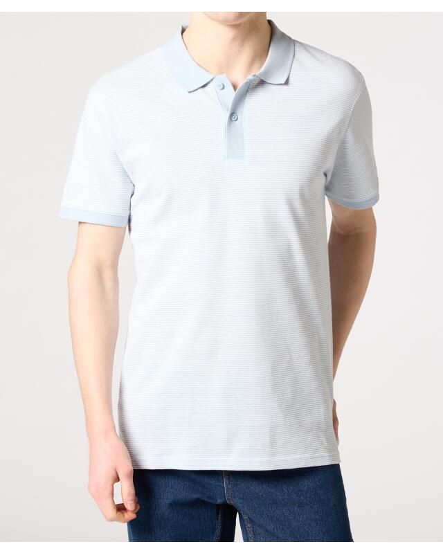 Polo texturé homme, bleu clair (KiK Poloshirt mit Struktur (hellblau)) — KiK, produit allemand authentique au Maroc