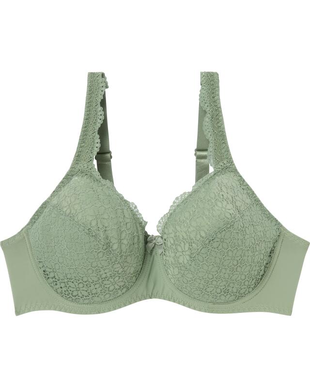Soutien-gorge à armatures en dentelle et mesh femme, kaki — KiK, produit allemand authentique au Maroc