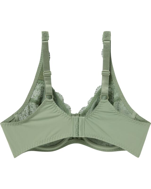 Soutien-gorge à armatures en dentelle et mesh femme, kaki (KiK Bügel-BH mit Spitze und Mesh (Khaki)) — KiK, produit allemand authentique au Maroc