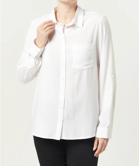 Bílá halenka s dlouhým rukávem