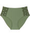Slip bestickt mit kleinen Blüten Khaki