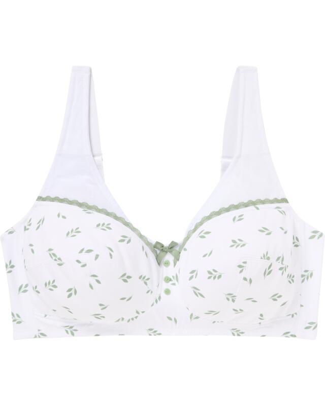 Soft bra with fine leaf pattern for women, white printed (KiK Soft-BH mit feinem Blättermuster (weiß bedruckt)) — KiK, authentic German product in Morocco