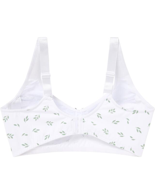 Soft bra with fine leaf pattern for women, white printed (KiK Soft-BH mit feinem Blättermuster (weiß bedruckt)) — KiK, authentic German product in Morocco