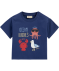 T-Shirt mit maritimem Tierprint und Applikation blau