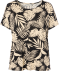 Viskose-Shirt Kurzarm schwarz/beige