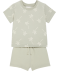 Baby T-shirt + mousseline korte broek palmbomen mintgroen