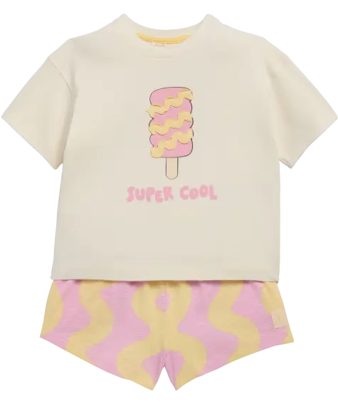 T-Shirt + Sweatshorts aus Baumwolle