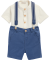 Hemd + Shorts mit Hosenträgern blau