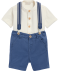 Hemd + Shorts mit Hosenträgern blau