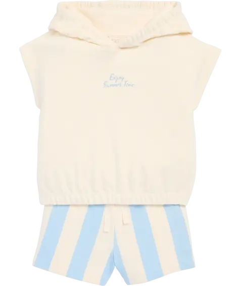 Sweatshirt aus Frottee + Shorts
