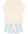 Sweatshirt aus Frottee + Shorts offwhite