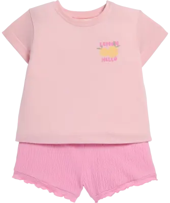 T-Shirt mit Front- und Rückenprint + Shorts