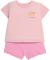 T-Shirt mit Front- und Rückenprint + Shorts hellrosa