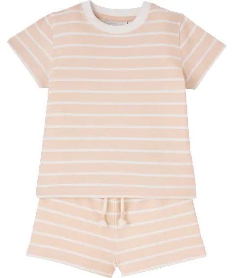 T-Shirt + Shorts mit Streifen