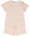 T-Shirt + Shorts mit Streifen naturfarben