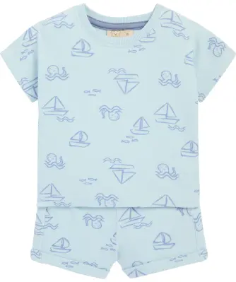 Newborn T-Shirt + Shorts mit Meeresmotiven