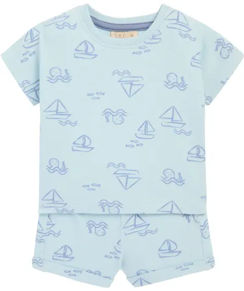 Newborn T-Shirt + Shorts mit Meeresmotiven