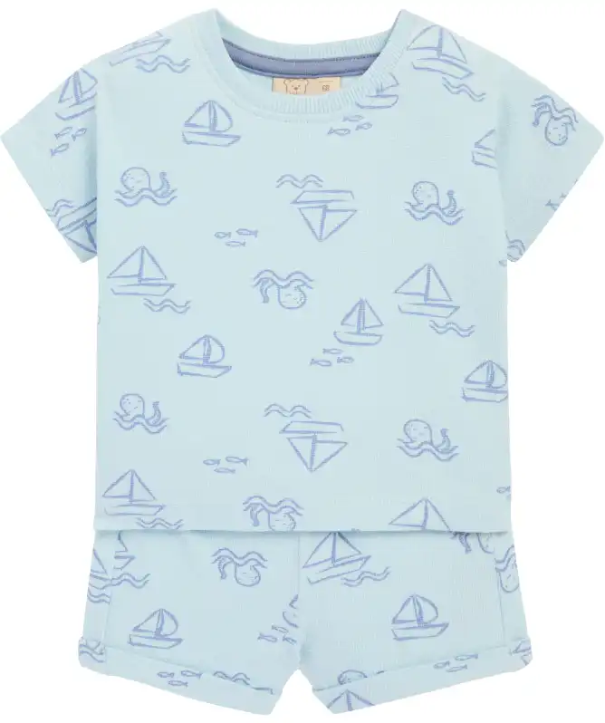 Newborn T-Shirt + Shorts mit Meeresmotiven