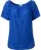 Shirt met Carmen-hals blauw