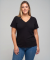 T-shirt geribbeld zwart