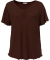 T-shirt geribbeld bruin