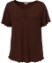 Geripptes Shirt braun