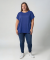 T-shirt met vleermuismouwen blauw